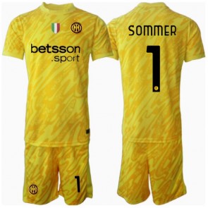Inter Milan Yann Sommer #1 Brankářské Dětské Venkovní dres komplet 2024-25 Krátký Rukáv (+ trenýrky)